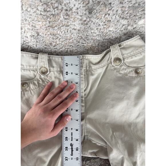 Ann Taylor Size 6 Cropped Button Straight Leg Pants Gray Zip Casual Pockets - Picture 5 of 10